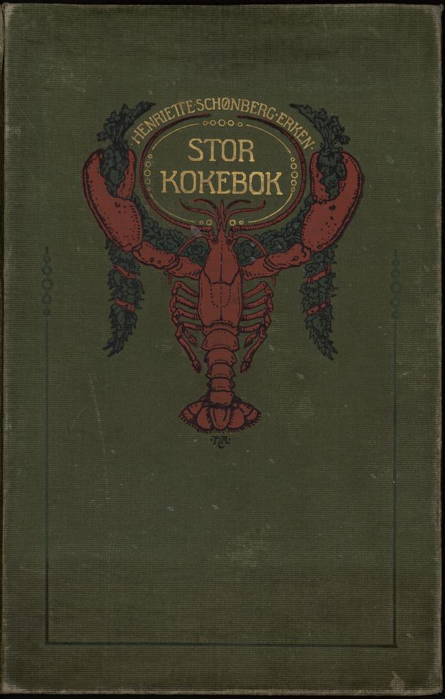 Omslaget til «Stor kokebok (for større om mindre husholdninger osv.)»